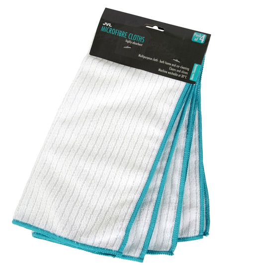 JVL Microfibre Cloths 4 Pack