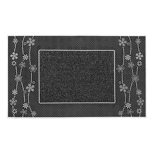 JVL Daisy PVC Pin Door Mat Silver 45 x 75cm