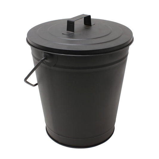 JVL Charnwood Black Coal Bucket with Lid