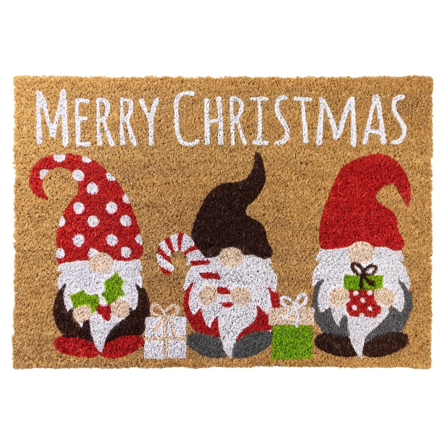 JVL Latex Christmas Coir Door Mat 40 x 58cm