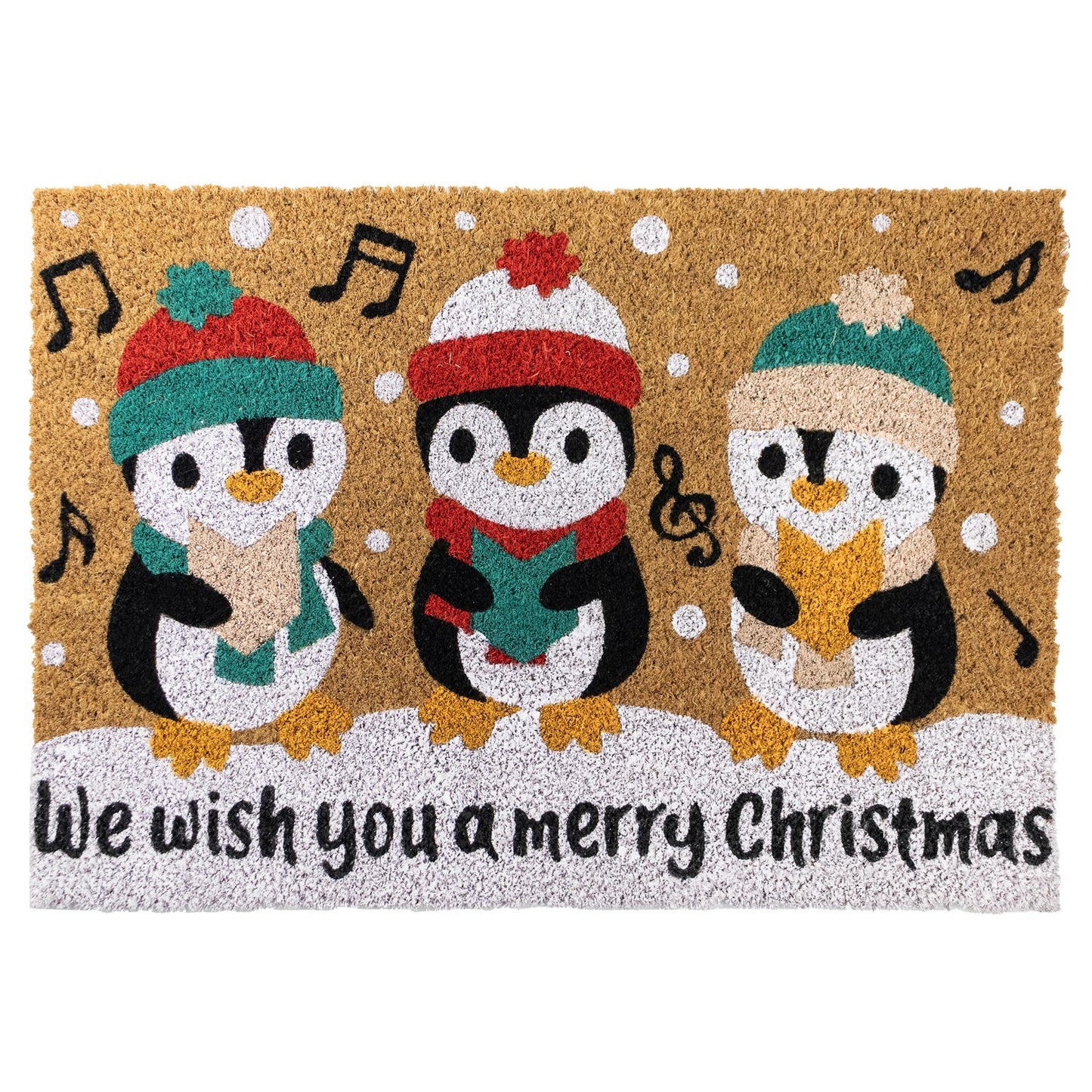 JVL Latex Christmas Coir Door Mat 40 x 58cm