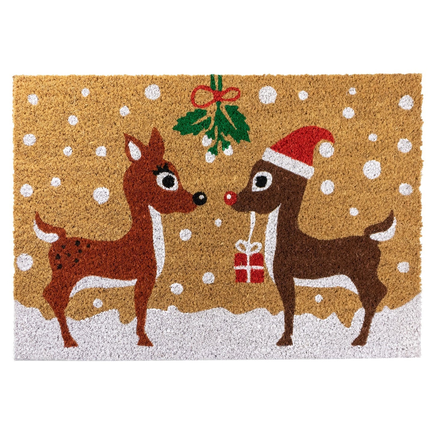 JVL Latex Christmas Coir Door Mat 40 x 58cm