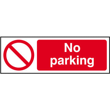 No Parking Self Adhesive Vinyl Sign 300mm x 100mm