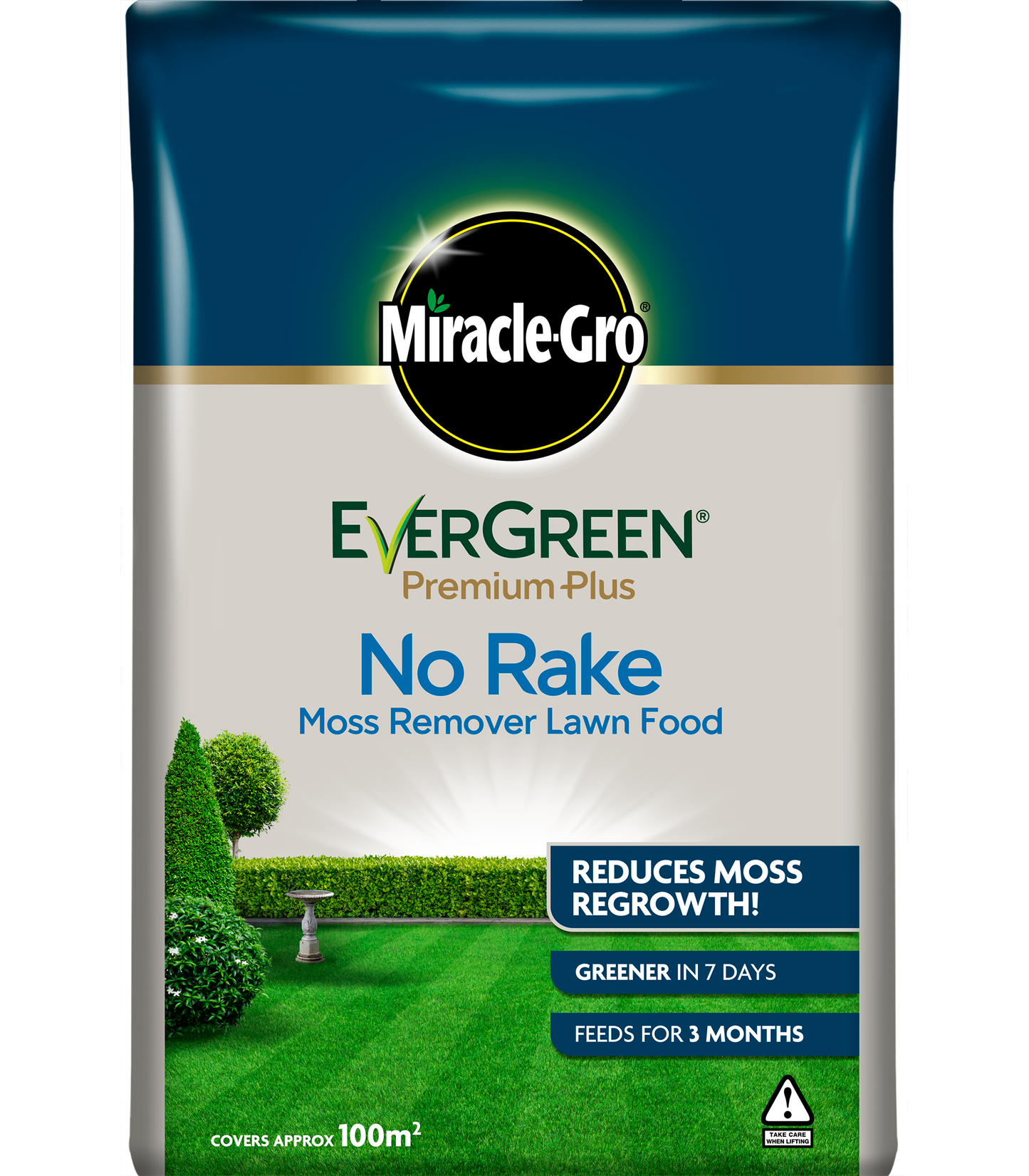 Miracle-Gro EverGreen Premium Plus No Rake Moss Remover Lawn Food 100m2