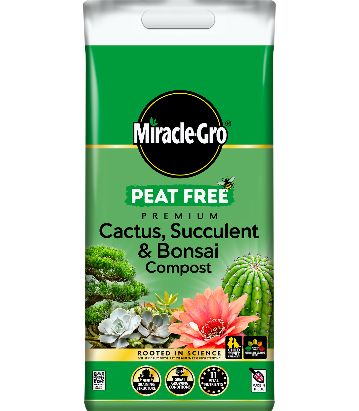 Miracle Gro Premium Peat Free Cactus, Succulent & Bonsai Compost 10L