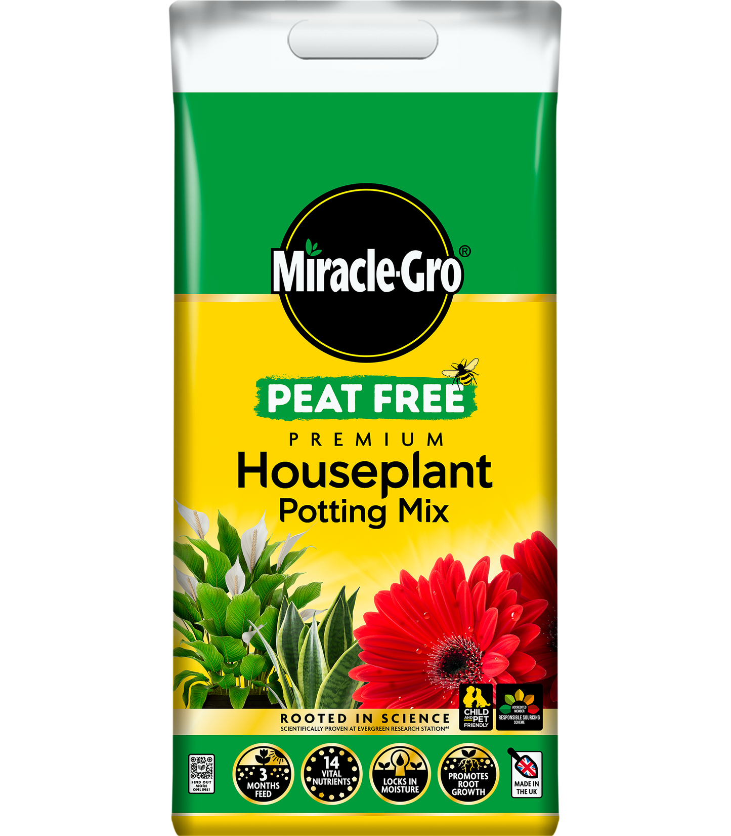 Miracle Gro Peat Free Premium Houseplant Potting Mix Compost 10L