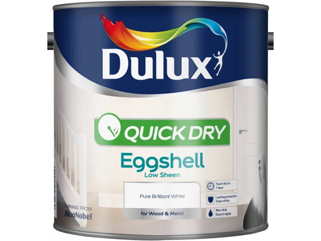 Dulux Quick Dry Eggshell Pure Brilliant White 2.5L