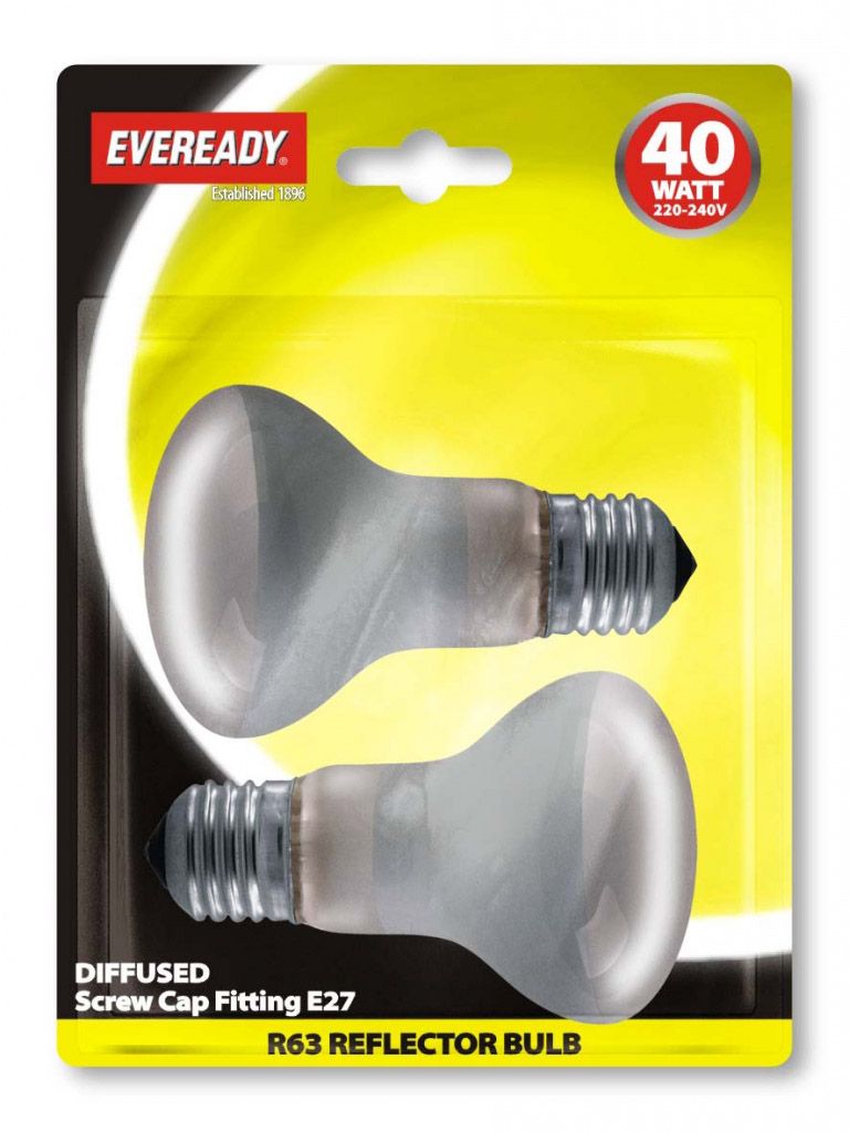 Eveready R63 ES 40W Reflector Bulb 2 Pack