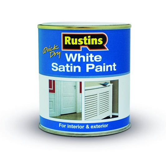 Rustins Quick Dry White Satin Paint 500ml