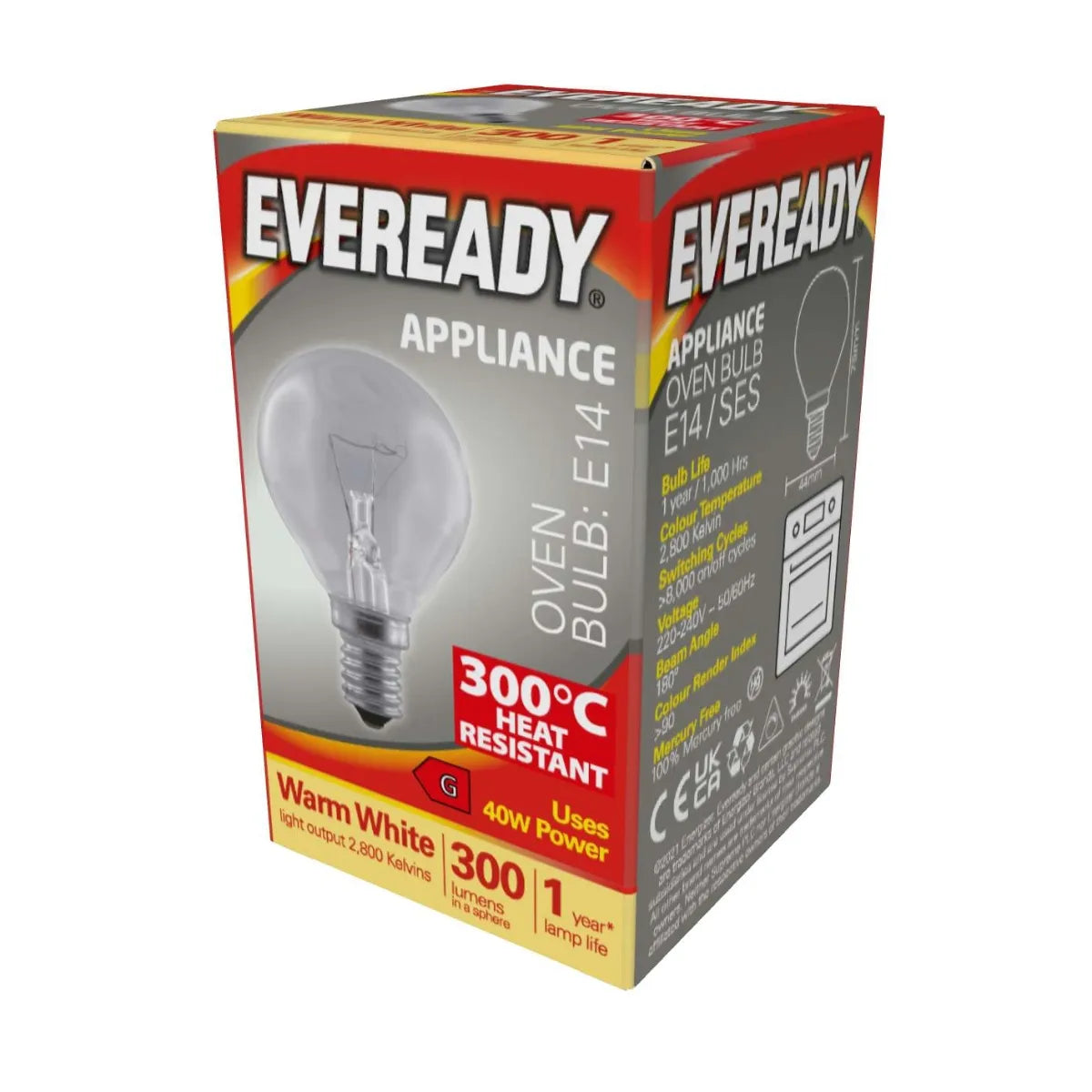 Eveready SES 40W 300 Degree Heat Resistant Oven Bulb