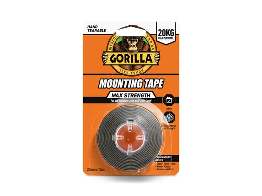 Gorilla Max Strength Indoor Mounting Tape Black