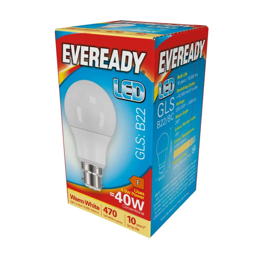 Eveready LED BC 40W GLS Warm White