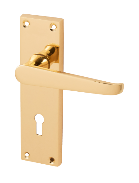 Eclipse Victorian Brass Lock Door Handle Set