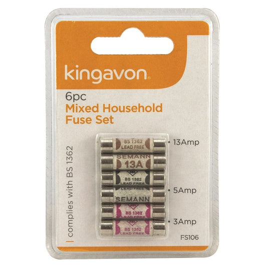 Kingavon 6 Piece Mixed Household Fuses