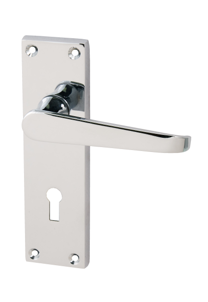 Eclipse Victorian Lever Lock Chrome Door Handle Set