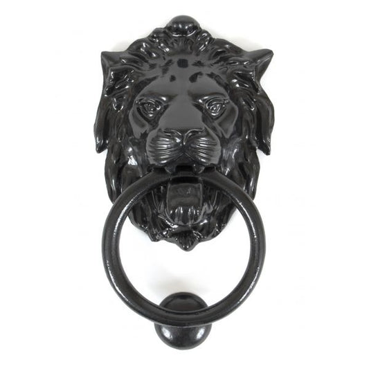 Tudor Cottage Black Lion Knocker Large