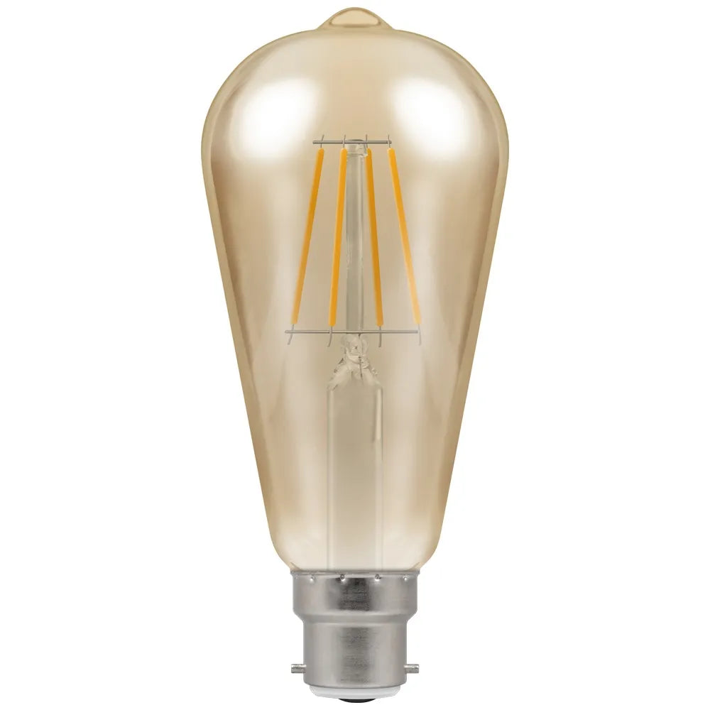 Crompton LED Filament ST64 BC Antique Bronze Large Dimmable Bulb 50W Extra Warm White