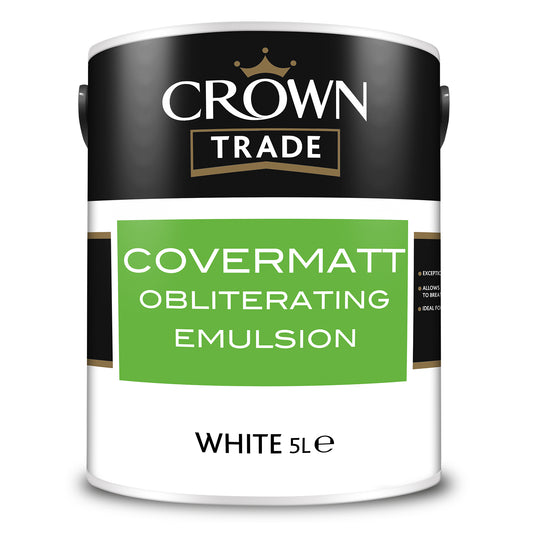 Crown Trade Covermatt Obliterating Emulsion White 10L (2 x 5L)