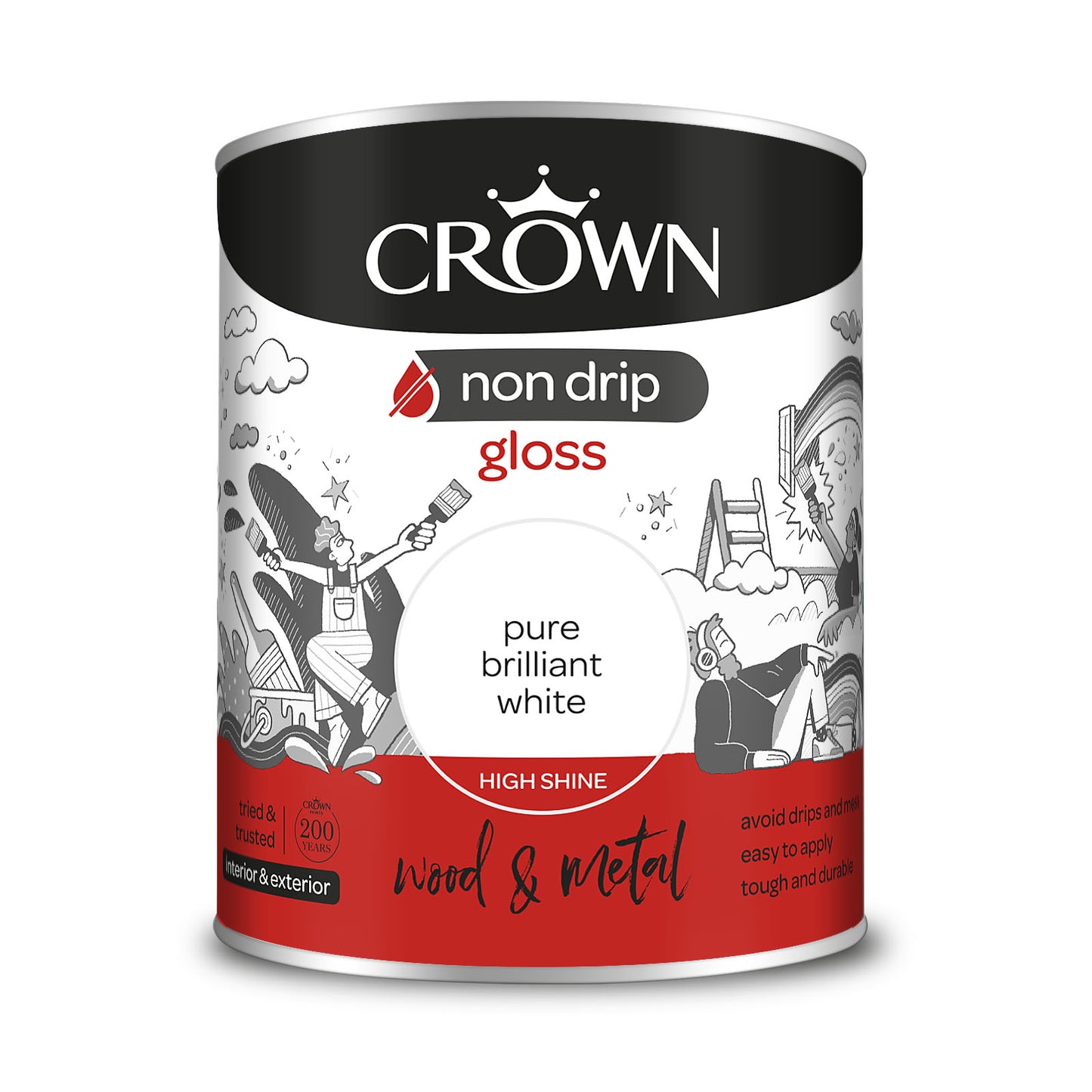 Crown Non Drip Gloss Pure Brilliant White