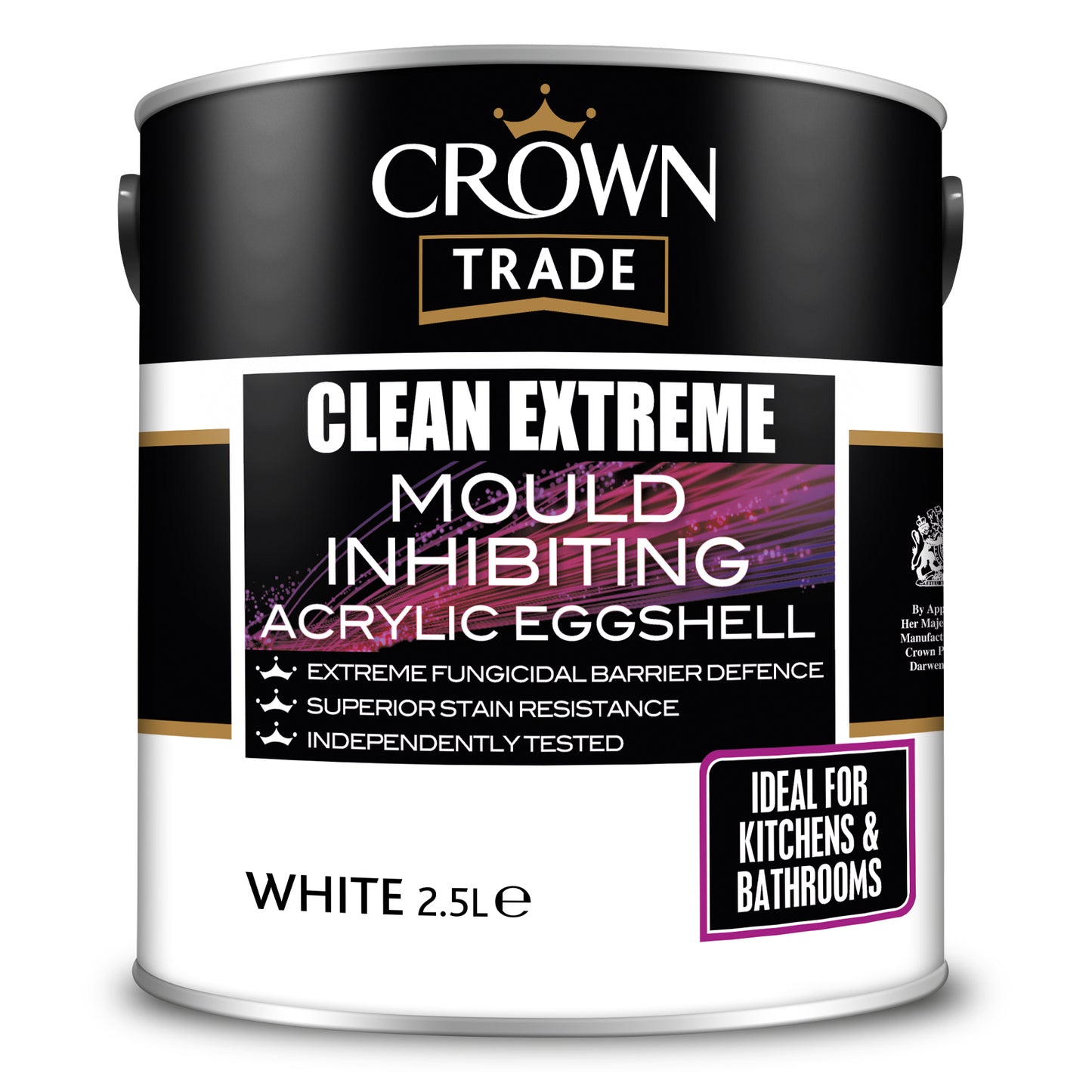 Crown Trade Clean Extreme Mould Inhibiting Acrylic Eggshell White 2.5L