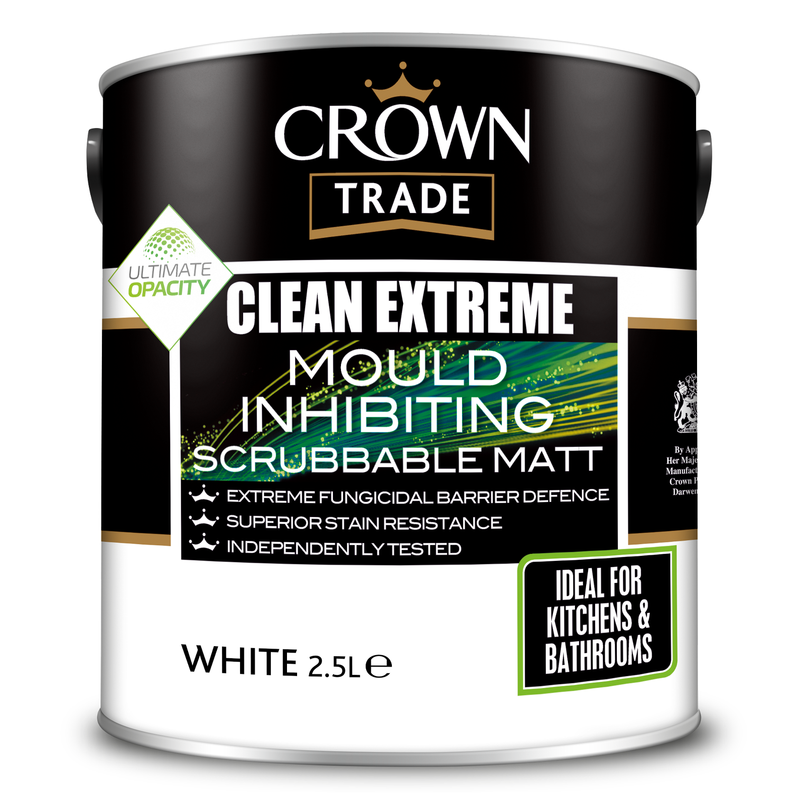 Crown Trade Clean Extreme Mould Inhibited Scrubbable Matt White 2.5L ...