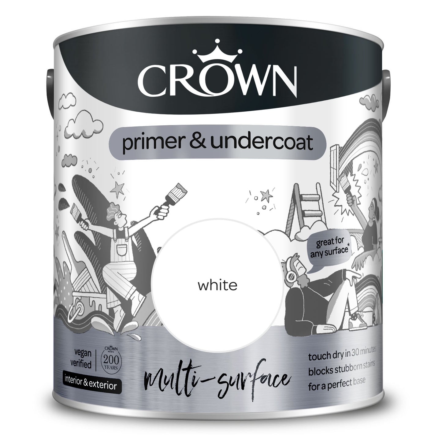 Crown Quick Dry Multi-Surface Primer & Undercoat White