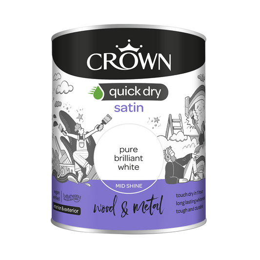 Crown Quick Dry Satin Brilliant White