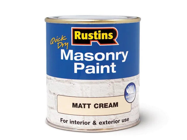 Rustins Matt Cream Masonry Paint 500ml