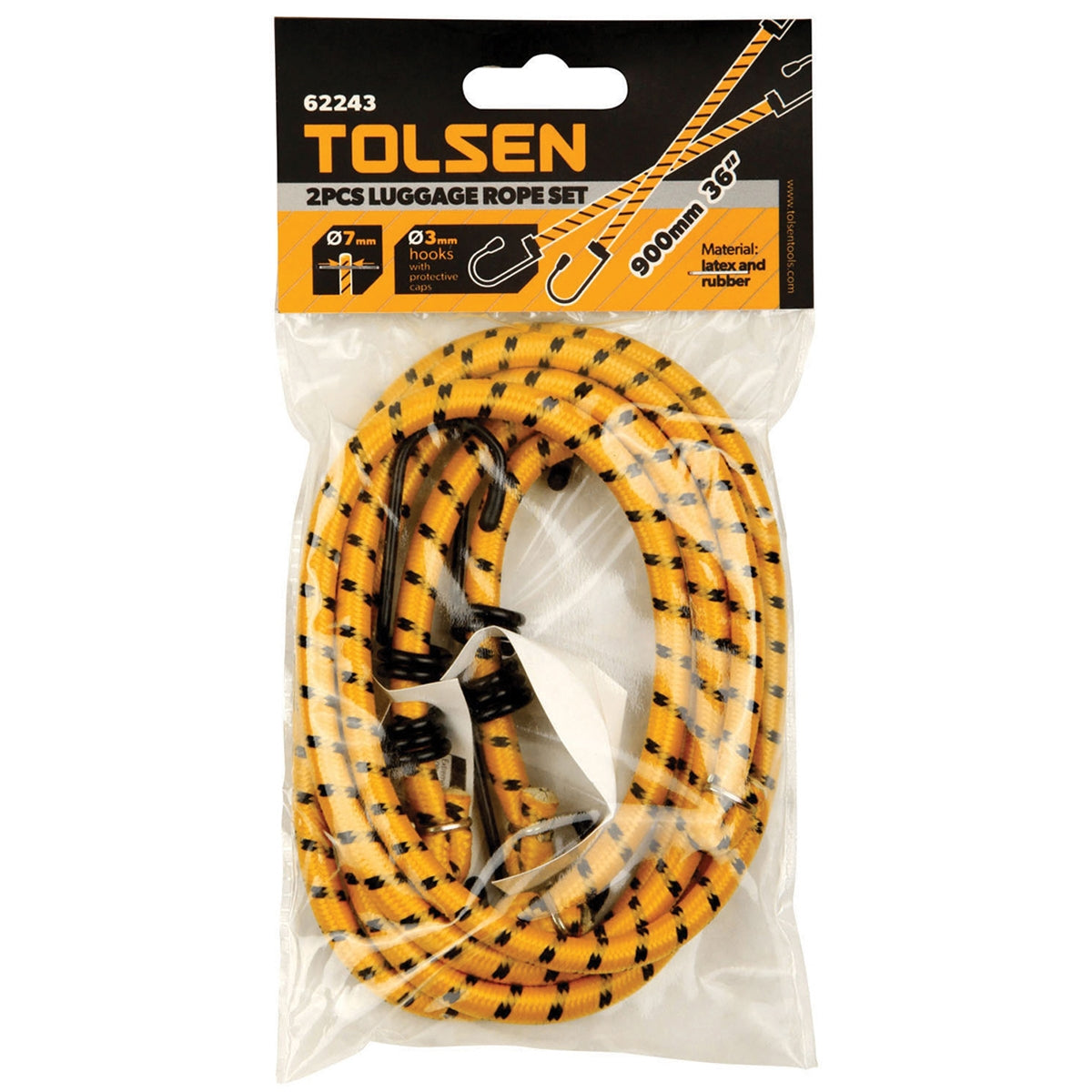 Tolsen 62243 900mm Bungee Cords 2 Pack