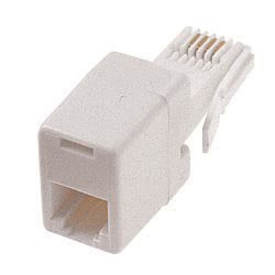 Basic Hardware UK Plug to One Modem Socket Converter