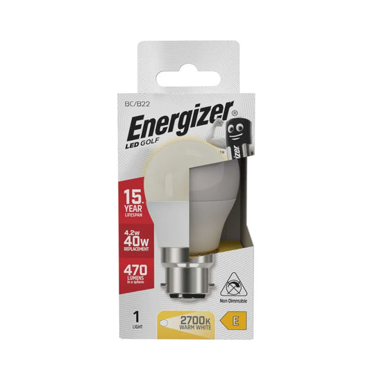 Energizer LED BC 40W Golfball Warm White