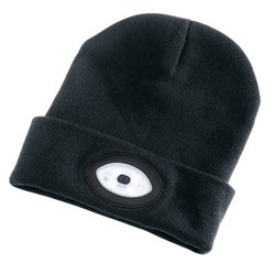 Draper 99521 Black Beanie Hat with Rechargeable Torch