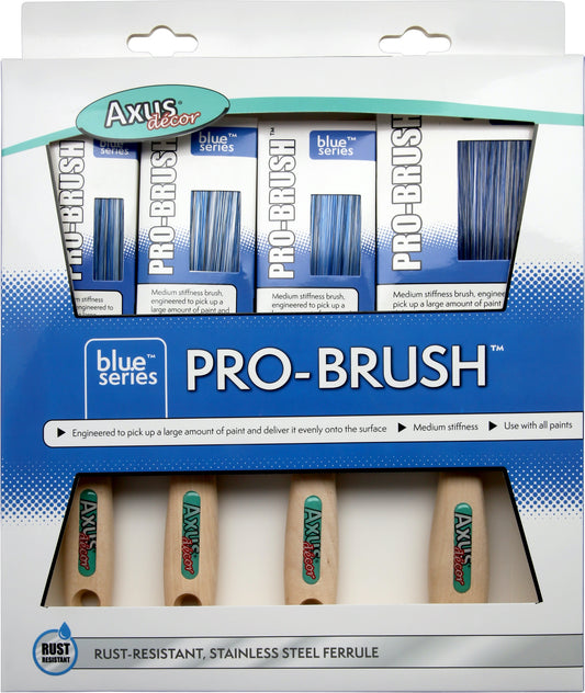 Axus Decor Blue Series Pro Brush Set 4 Pack