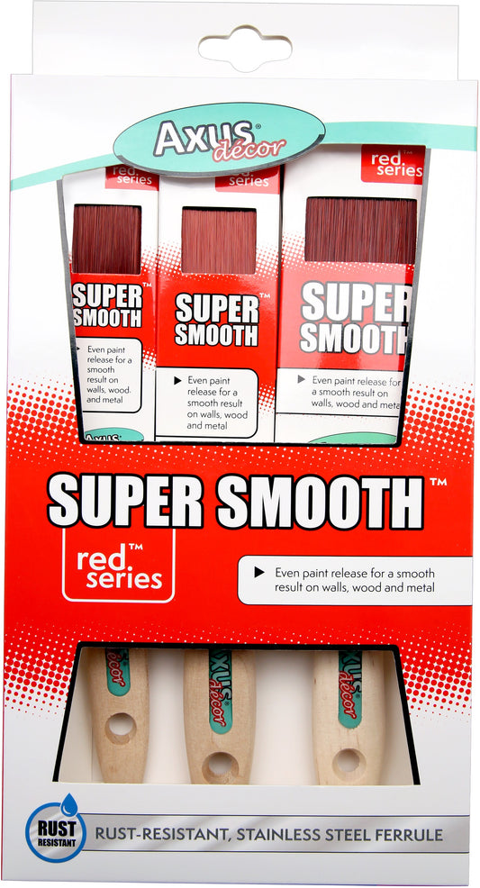 Axus Decor Red Series Super Smooth Brush Set 3 Pack