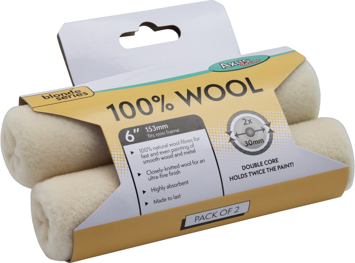 Axus Decor 100% Wool 6" Roller Sleeves 2 Pack