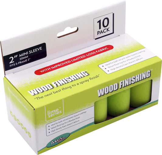 Axus Decor Lime Series 2" Wood Finishing Roller Sleeves 10 Pack