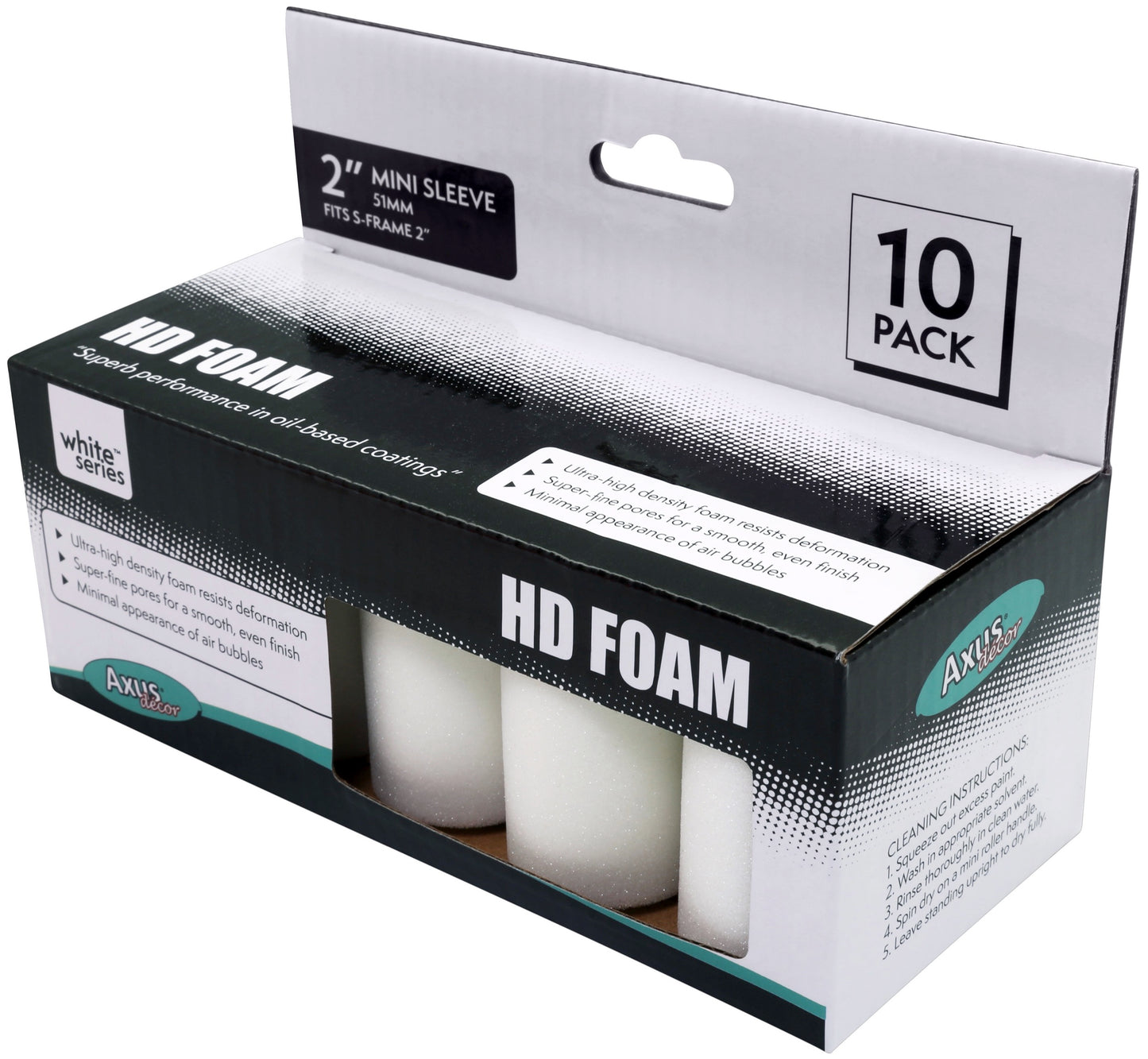 Axus Decor HD Foam 2" Roller Sleeves 10 Pack