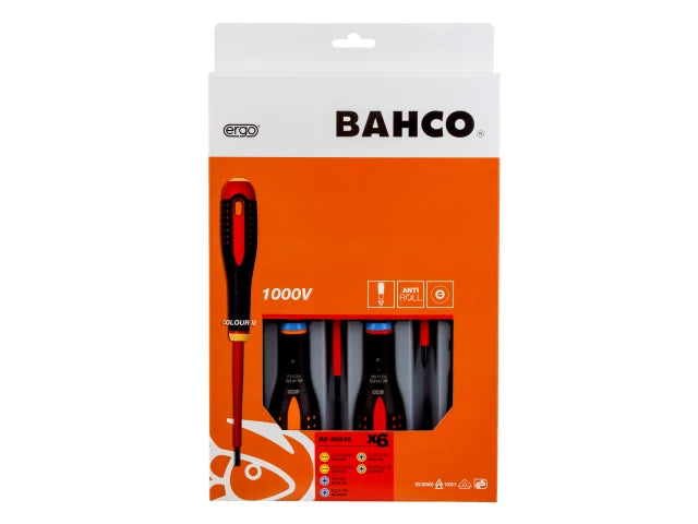 Bahco BE-9884S Ergo VDE Insulated Screwdriver 6 Piece Set