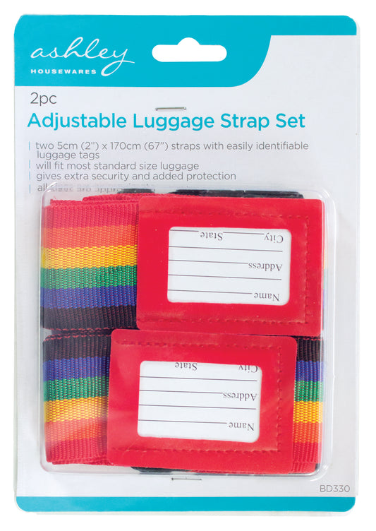 Ashley Adjustable Luggage Straps 2 Piece Set