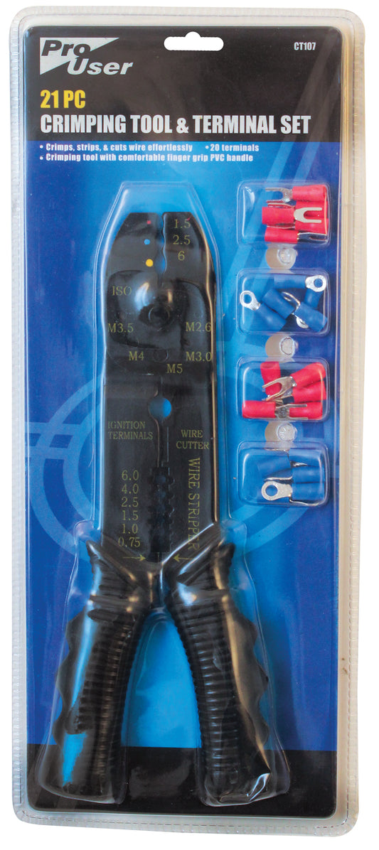 Pro User CT107 21 Piece Crimping Tool & Terminal Set