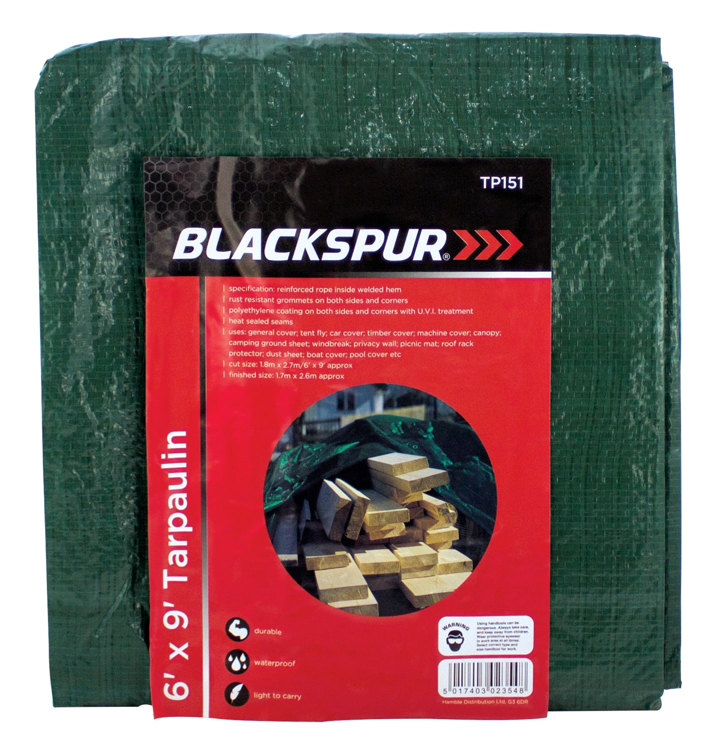 Blackspur 6' x 9' Tarpaulin