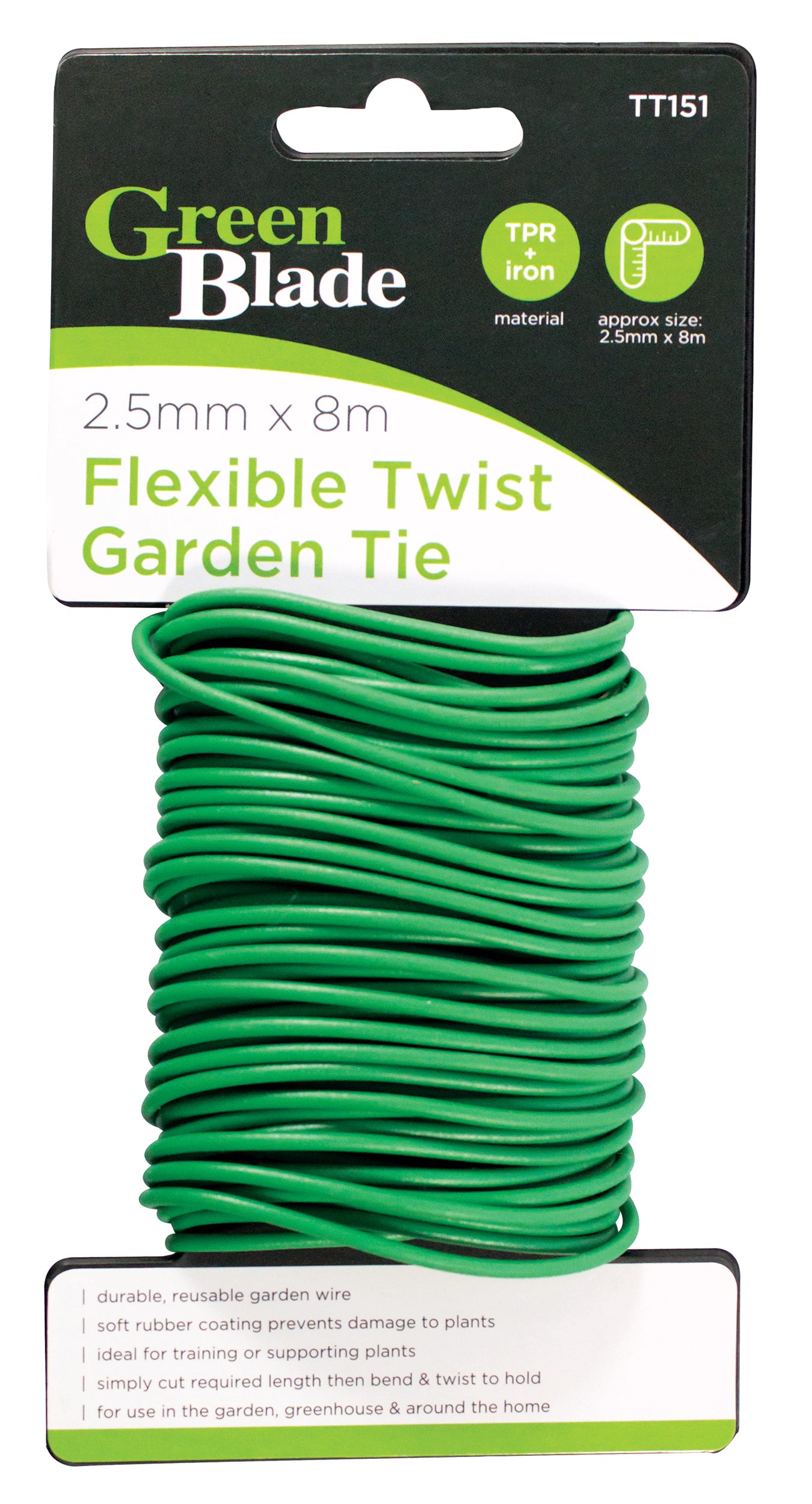 Green Blade TT151 2.5mm x 8M Flexible Twist Garden Tie