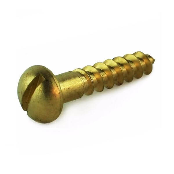 Basic No 4 x 1/2” Brass Round Head Wood Screws 10 Pack