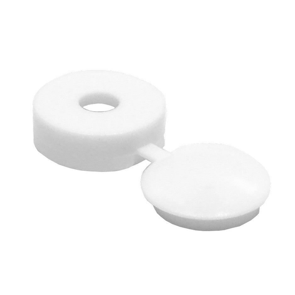 Essentials Small White Plastic Fold Over Screw Caps 100 Pack