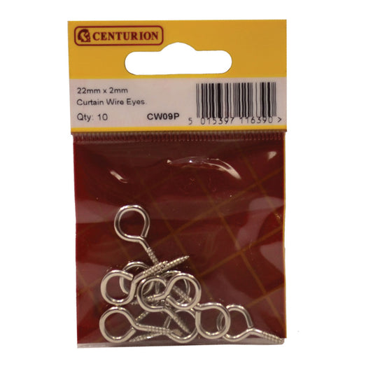 Centurion 22mm x 2mm Curtain Wire Eyes 10 Pack