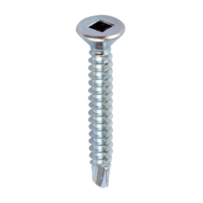 Twinthread Countersunk Self Drilling Square Drive BZP Screws