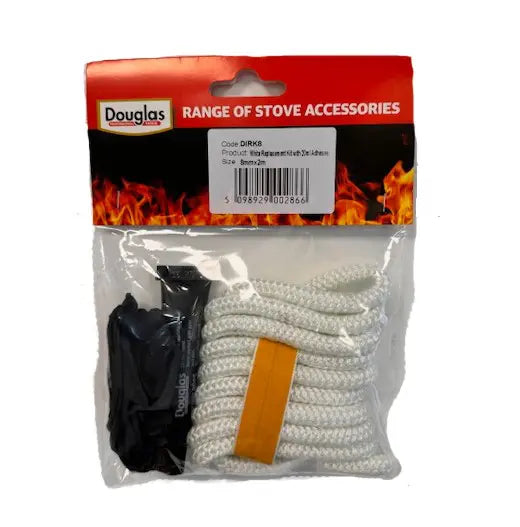 Douglas 8mm Stove Rope Replacement Kit with 20ml Adhesive