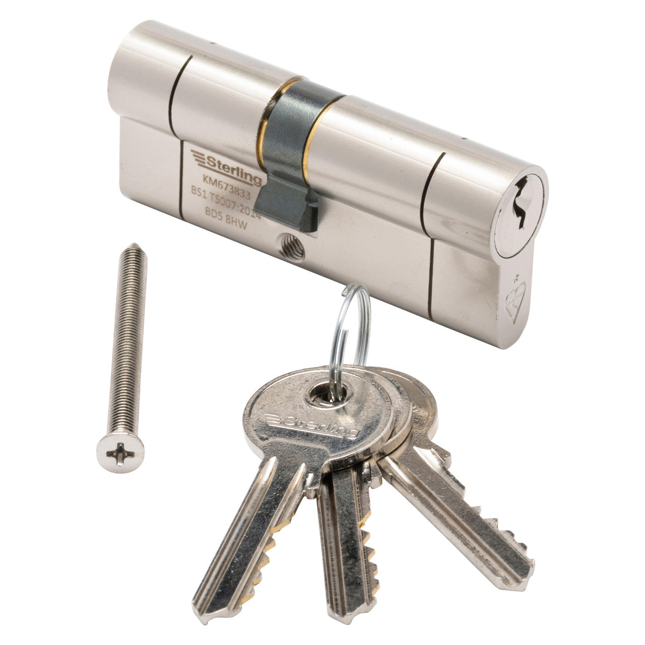 Sterling 6 Pin Euro Cylinder Lock Snap Safe 35 x 55 Satin Nickel