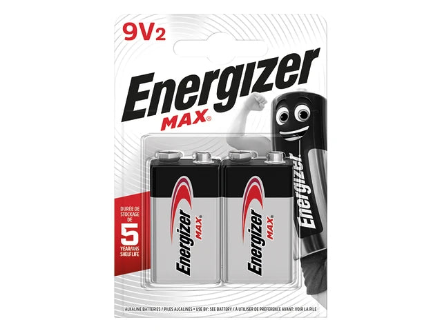 Energizer Alkaline Max 9V Battery 2 Pack