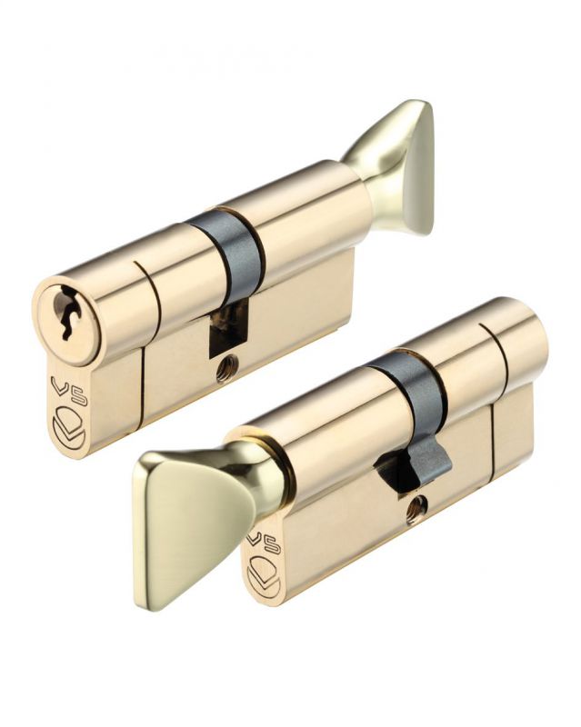 Vier V5EP80CTPBE Polished Brass V5 Cylinder And Turn 80mm (40/40)